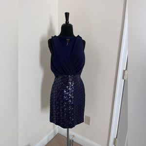 Laundry by Shelli Segal size 6 petite navy sequined  cocktail dress.
